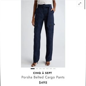 Cinq a Sept Porscha Belted Cargo Pant in Blue